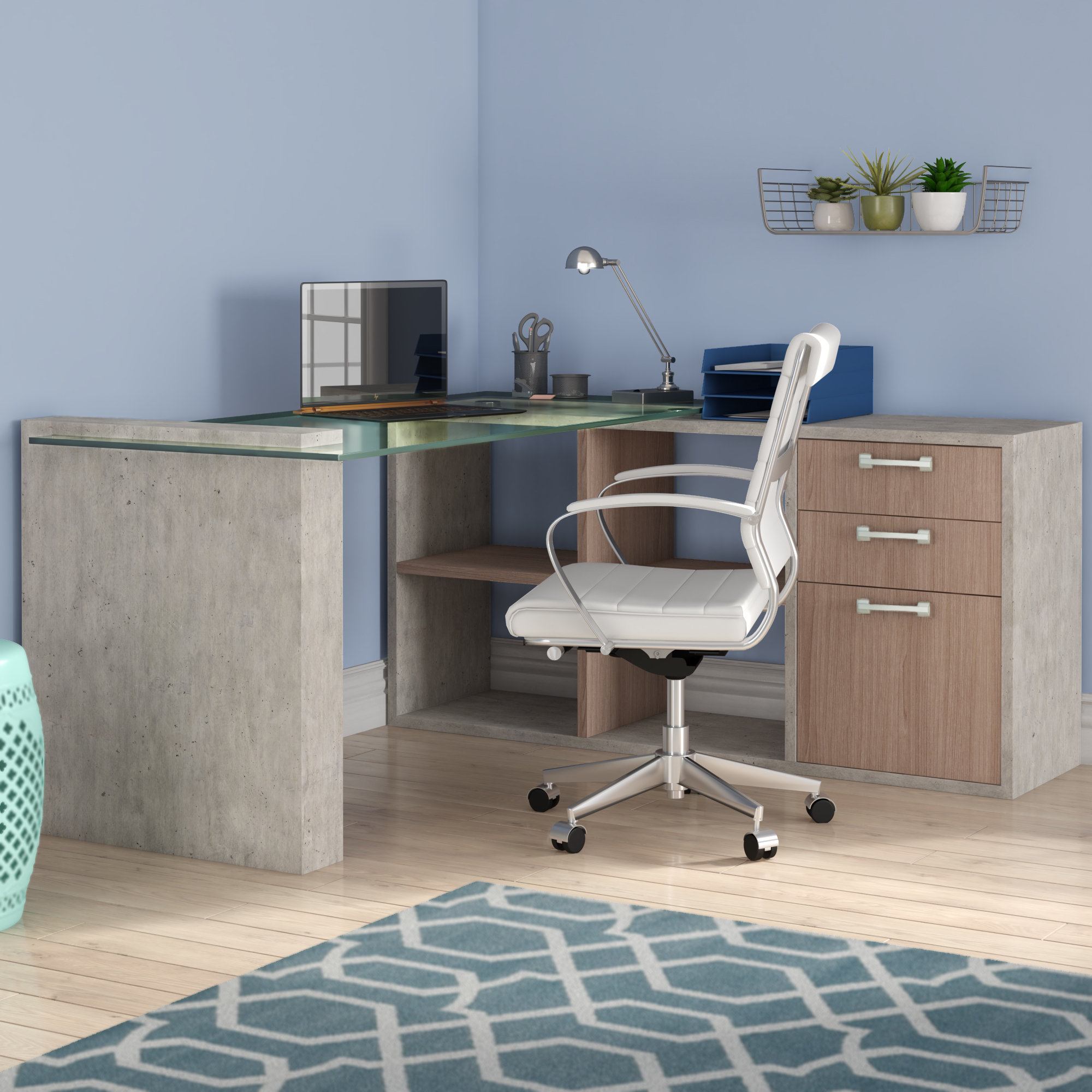 17 Stories Orpheus Reversible L Shape Desk Reviews Wayfair